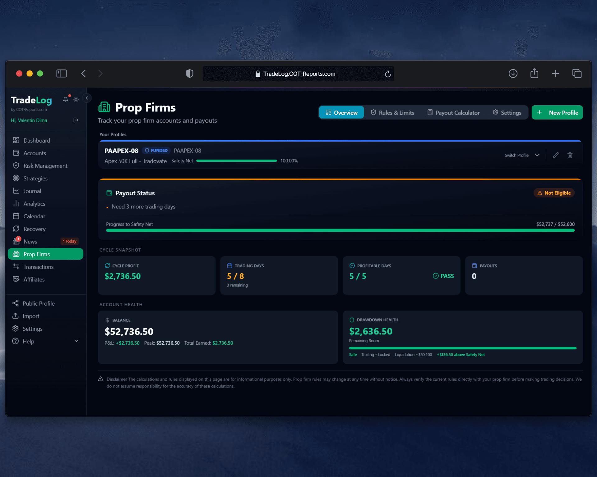 TradeLog Prop-Firm-Tracking