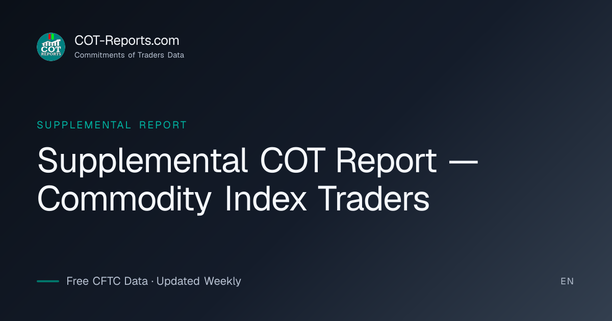 COT Report Supplemental — Commodity Index Traders